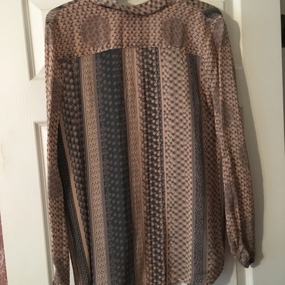 Johnny Was rare button down blouse pink/grey S - Picture 4 of 6